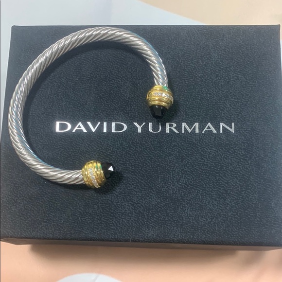 David Yurman Jewelry - David Yurman Silver Cable Bracelet with Gold and Black Accents